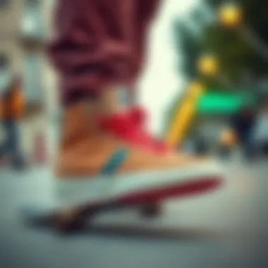 Embodying Skate Culture in Everyday Life Youth Blazer Mid 77 worn in a vibrant skateboarding environment